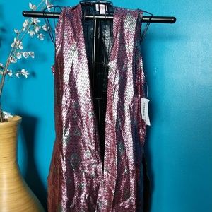 Lularoe S Elegant Joy Red and Silver